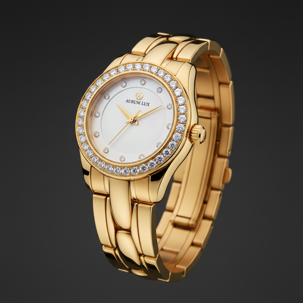 VELMONT Aurora diamond bezel gold women's watch