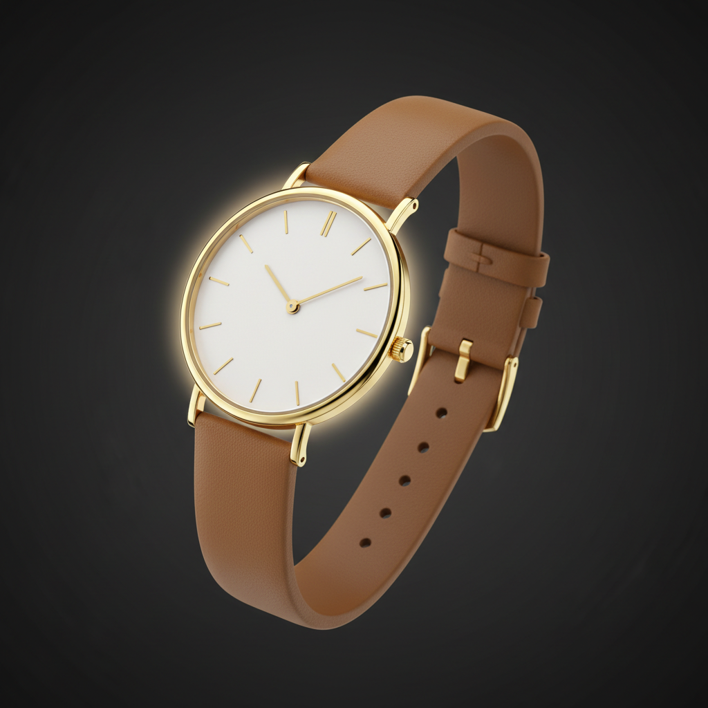 VELMONT Camille white dial tan strap women's watch