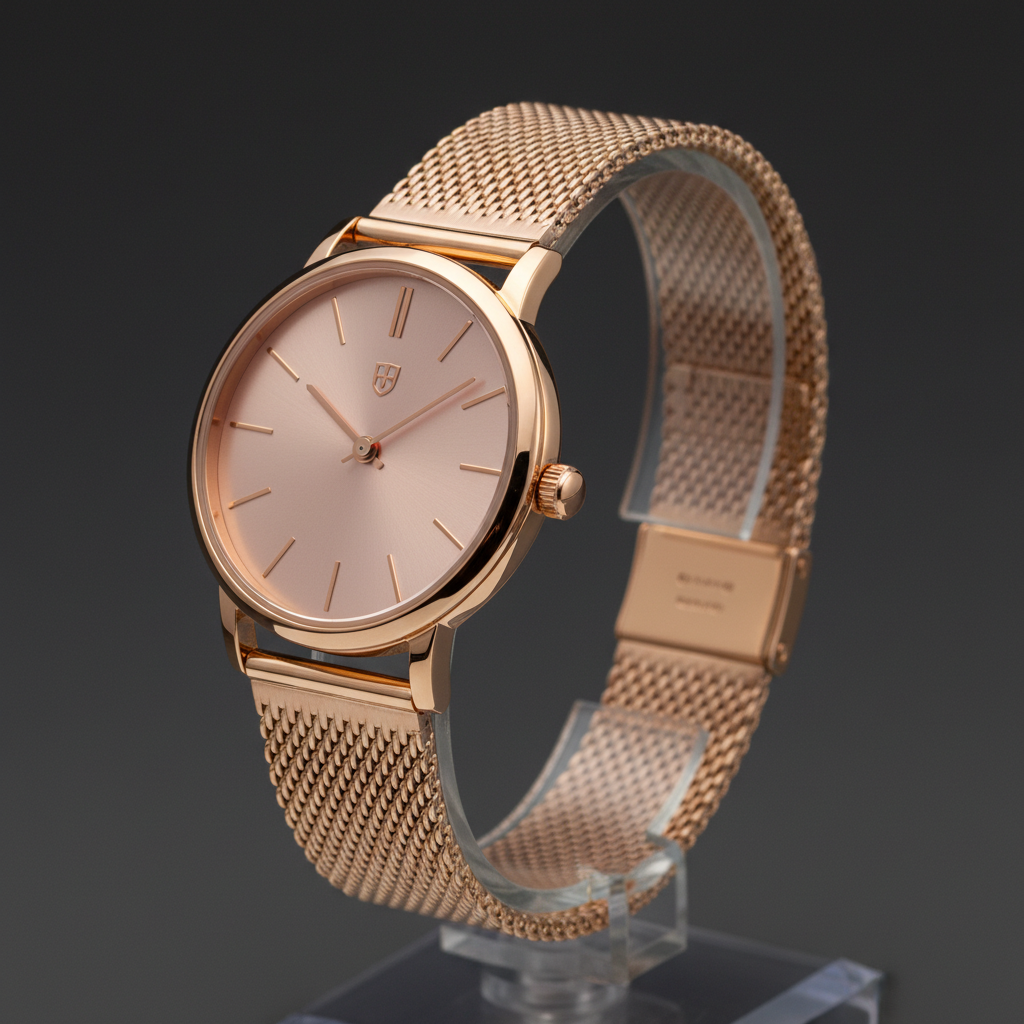 VELMONT Lumiere rose gold mesh women's watch