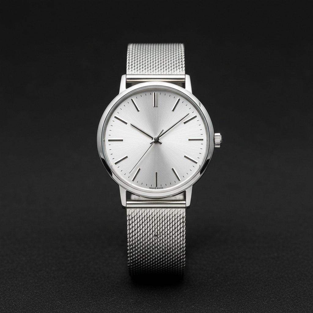 VELMONT Meridian silver steel mesh watch